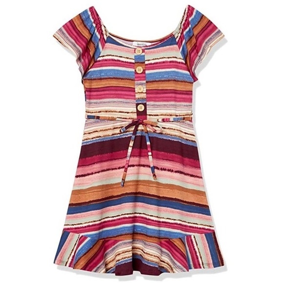 Speechless Big Girls Flutter Sleeve Dress Pink Multi, Size 12, New NWT - Picture 1 of 6